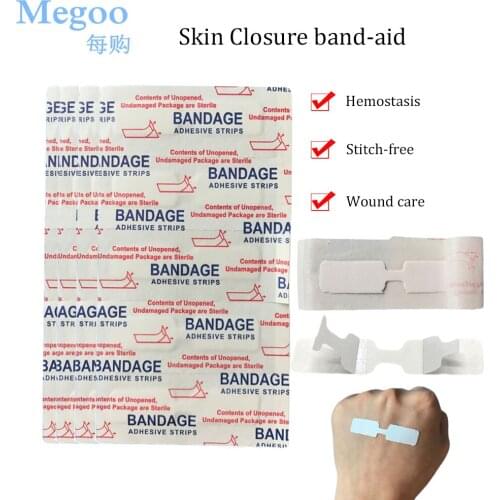 100Pcs Breathable Butterfly Sutureless Wound Closure Band Aid Emergency Kit Hemostatic Adhesive Bandages 45x10mm 70x12mm