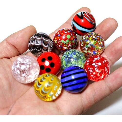 25mm Handmade Murano Glass Balls 10Pcs Colorful Creative Art Collection Marbles Puzzle Nuggets Game Toys For Children Kids Boy