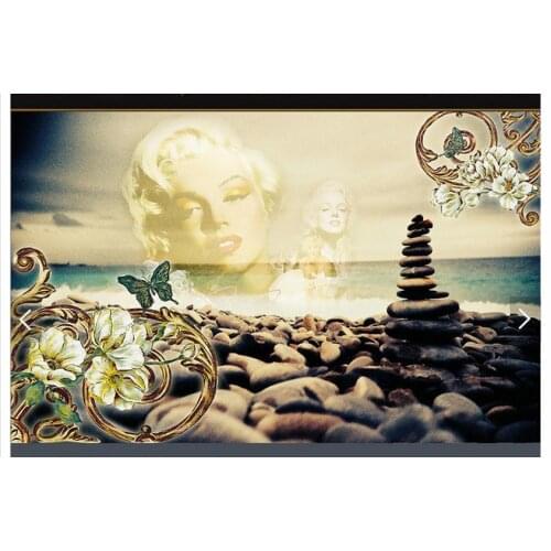 Customized 3d photo wallpaper 3d wall mural wallpaper Romantic beach pebbles Monroes heart living room decoration