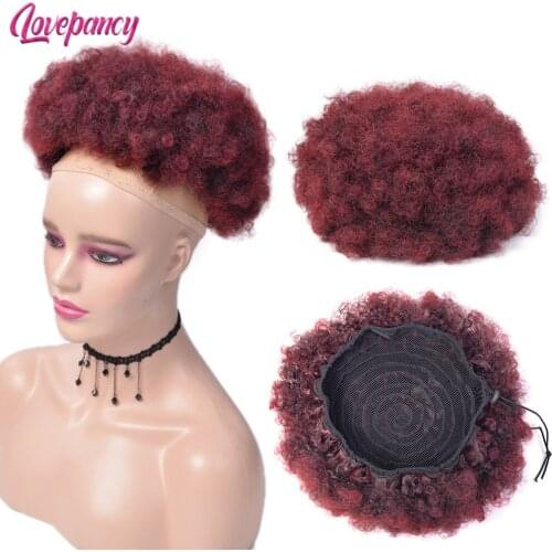 Afro Puff Curly Synthetic Hair Bun Chignon For Women 10 Inches Drawstring Short Fluffy Ponytail Clip in Hair Extension Lovepancy