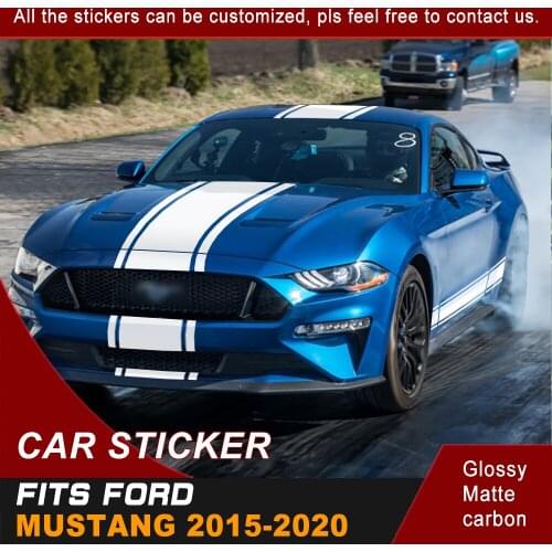 Car Decals Hood Roof Side Body And Back Door Stripe Graphic Vinyl Car Stckers Fit For FORD Mustang 2015 2016 2017 2018 2019 2020