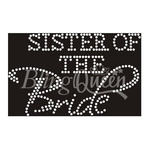 BlingQueen 25PCS/LOT Bling Crystal Rhinestone Transfer Sister of the Bride Design