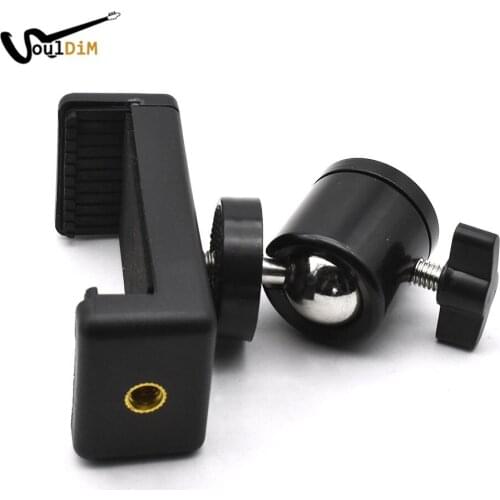 360 degree Guitar Head Clip Mobile Phone Holder Live Broadcast Bracket Stand Tripod Clip Head for Support Desktop Music Holder