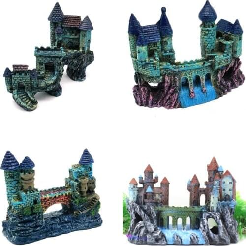 European Resin Castle Fish Tank Aquarium Decoration Castle Tower Decoration Cave Aquarium Landscaping Accessories Crafts