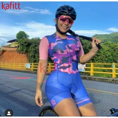 KAFITT Womens triathlon short-sleeved cycling jersey suit jumpsuit jersey sweatshirt triathlon mountain bike Ciclismo Feminino