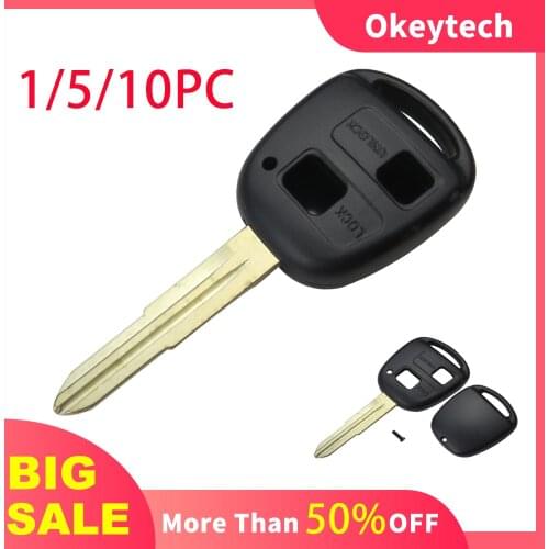OkeyTech Car Key Shell for Toyota Camry Rav4 Corolla Prado Yaris Tarago Cruiser Land For Lexus RX300 ES300 LS400 GX Uncut TOY41