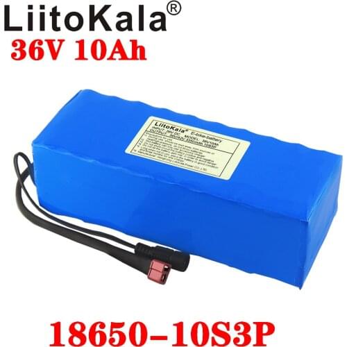 LiitoKala 36V 10Ah 500W High power&capacity 42V 18650 lithium battery pack ebike electric car bicycle motor scooter with BMS