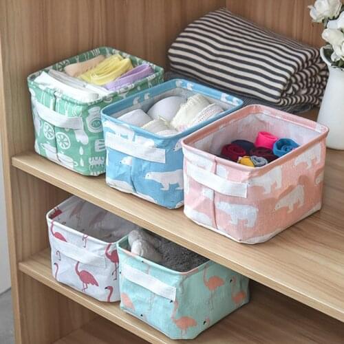 Linen Storage Box Desktop Foldable Waterproof Washing Basket Underware Toy Cosmetic Storage Basket Office Stationery Organizer
