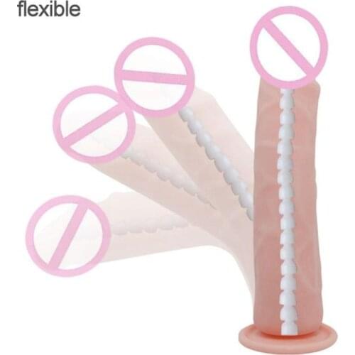 Soft Silicone Large Dildo Realistic Flexible Big Penis Dick Dildos With Suction Cup Adult Sex Products Shop Sex Toys For Woman