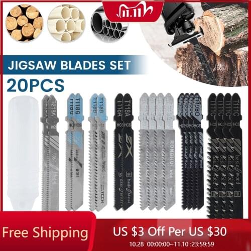 20pcs Reciprocating Saw Blades Saber Saw Handsaw Multi Saw Blade for Cutting Wood Metal HCS Tube Power Tools Accessories