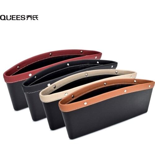 QUEES Environmentally Friendly Material Car Gap Box Basic Storage Box Car Trash Can 2020 New High-quality Car Storage Box