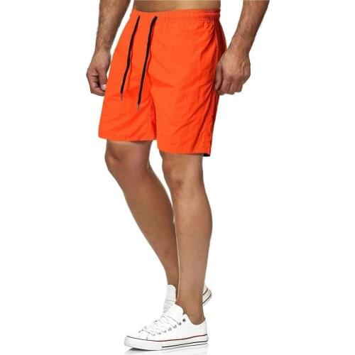 Men solid color shorts Beach Short pockets Fifth Drawstring Closure Summer Quick Dry Shorts for Fitness 2021 Summer Board Shorts
