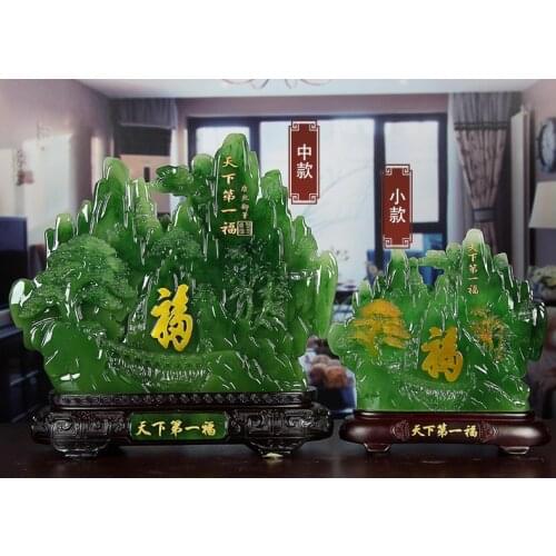 Special Offer # HOME Shop Business decoration bless Safe Healthy Good luck FENG SHUI Auspicious " FU "crystal jade Sculpture