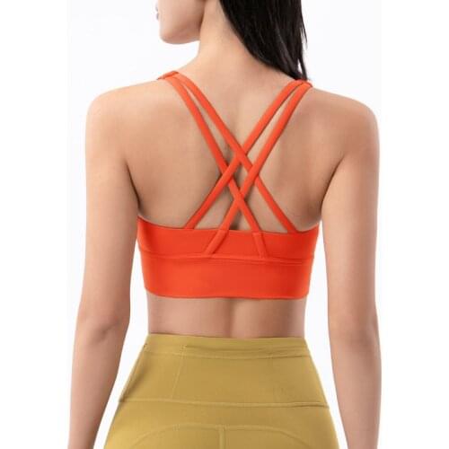 Seamless Skinny Sport Bra Women High Impact Shockproof Fitness Tops Underwear Nude Active Wear Padded Sports Gym Yoga Bra