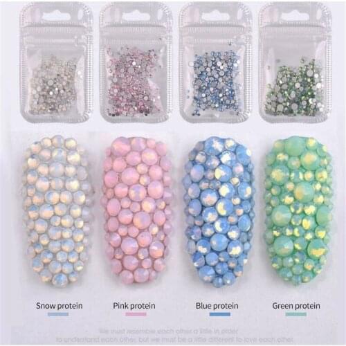 Flat bottom nail drill A diamond snow protein Zircon glass crystal color diamond small diamond nail decoration DIY accessories