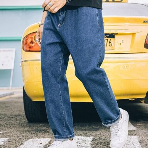 Loose Straight Jeans Long Trendy Pants Trousers Plus Size Men Jeans Oversized 28-48 Loose Denim Jeans