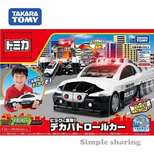 Takara tomy tomica Deformation police patrol car toy diecast educational kids toys hot pop car bauble model kit collectibles