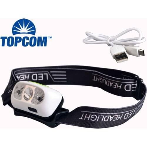 TopCom USB Camping Headlamp For Camping New Sensor Motion High Power Rechargeable USB Headlamp