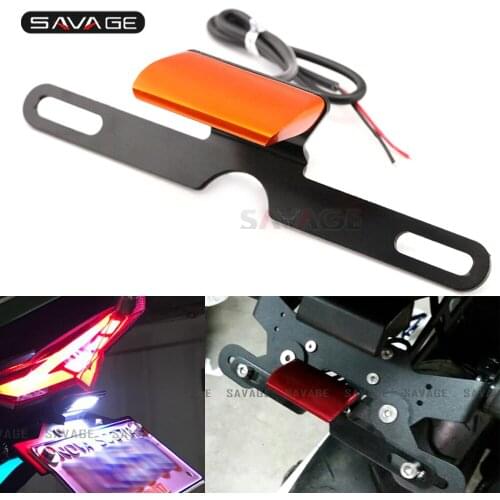 Universal CNC Rear Tail Lamp Number License Plate LED Light For HONDA CBR600RR CBR1000RR CBR954 CBR1100XX CBF1000 MSX Motorcycle