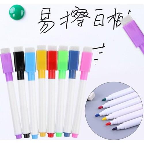 YYDS 1 Set Magnetic Whiteboard Pen Erasable Marker Office School Supplies 8 Colors