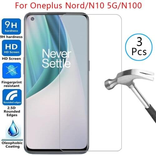 Tempered glass screen protector for oneplus nord n10 5g n100 case cover on one plus n 10 100 10n 100n protective phone coque bag