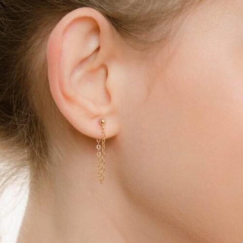 Fashion Punk Rock Style Woman Young Gift Gold Chain Stud Earrings for Women Jewelry Tassels Chain Stud Earrings Wholesale