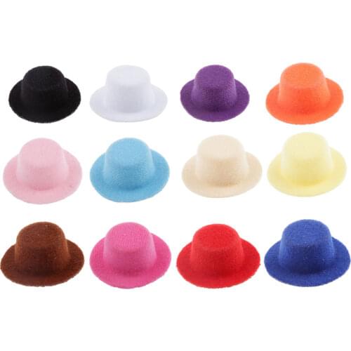 1/12th Doll Hat Wide Brim Derby Bowler Hat Dollhouse Miniature Decor Accessories