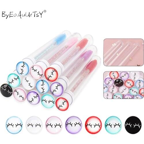 1pc Reusable Eyebrow Brush Tube Makeup Brushes Mascara Wand Separate Tube Crystal Eyelash brush Eyelash Extension Tools