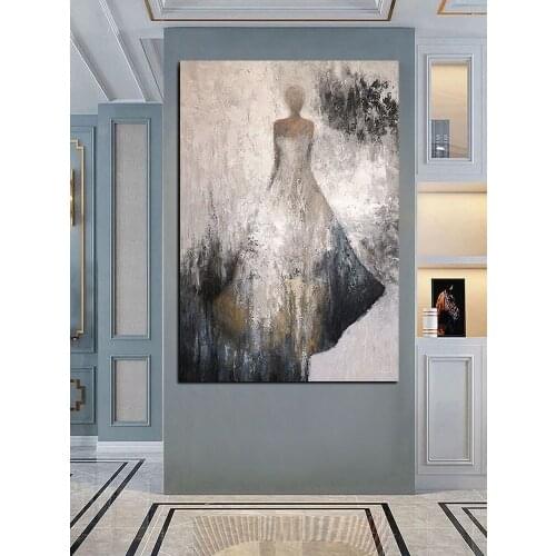 100% Hand-Painted Oil Paintings Home Decor The Sitting Room The Bedroom Abstract Simple Retro Character Painting Wall Pictures