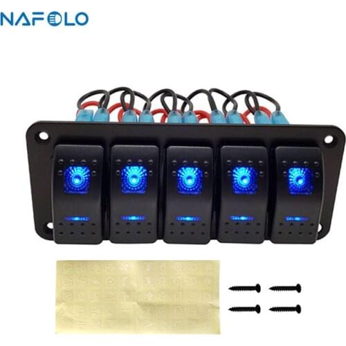 12V Marine Rocker Switch Panel For Car Marine Yacht Camper Truck Trailer Breaker ON Off Toggle Switch Panel Boat