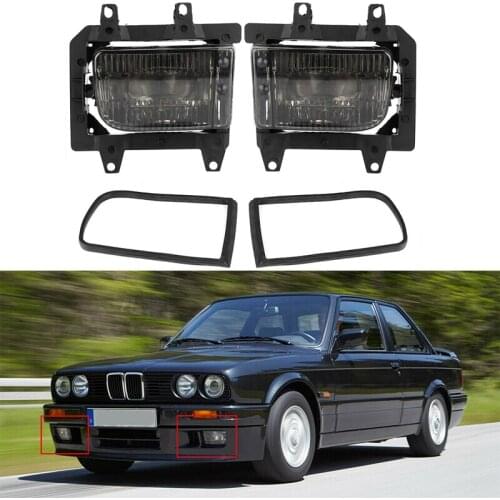 2Pcs Car Front Bumper Grille Fog Lights Fog Lamps For-BMW E30 3 Series 1985-1993 63171385945 63171385946