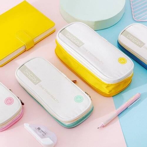 2020 Makaron double Pencil Case Kawaii Large Capacity School Pen Supplies Bag School Box Pencils Pouch Stationery kalem kutusu