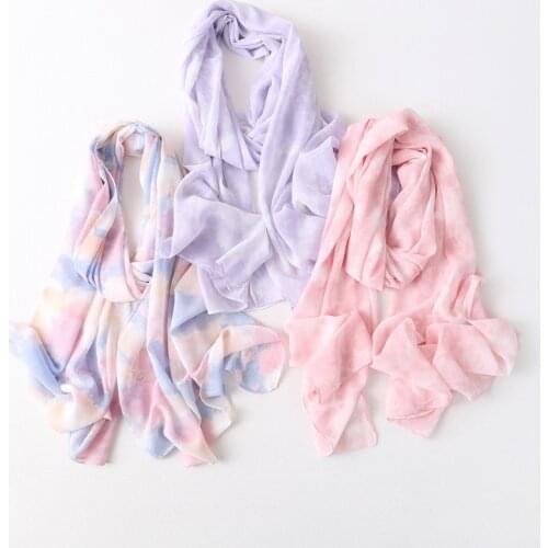 2021 Femme Print Bubble Chiffon Hijab Women Scarf Shawl Two Color Long Shawls and Wraps Muslim Hijabs Scarves Ladies Foulard