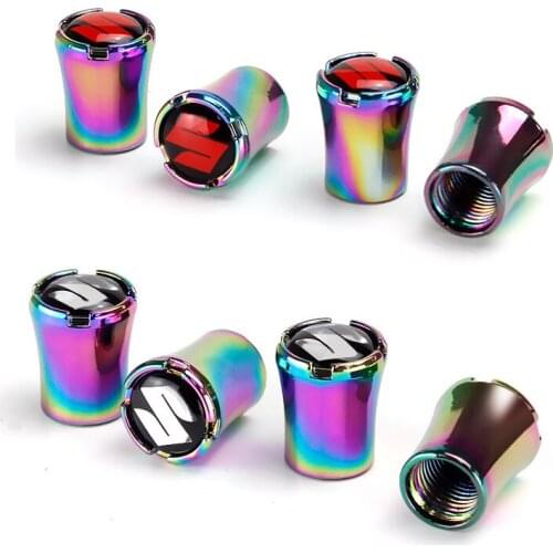 4Pcs Car Tyre Rim Stem Covers for Suzuki Samurai Grand Swift Sport SX4 S Cross Jimny Vitara XL Alto Liana Ignis Tire Valve Caps