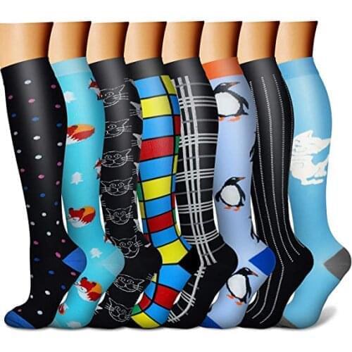58 Styles Men Women Compression Socks Varicose Veins Fit For Edema Diabetes Crossfit Animal Outdoor Running Cycling Sports Socks