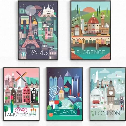5D DIY Diamond Painting Country City Scenery Full Cross Stitch Amsterdam London Paris Mosaic Embroidery Room Decor Art Gift
