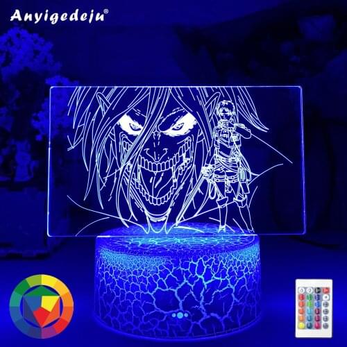 Acrylic 3d Lamp Attack on Titan Levi Ackerman for Home Room Decor Light Child Gift Attack on Titan LED Night Light Anime