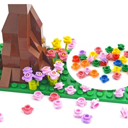 Plant Tree Grass Flower City Accessories Compatible all brands Building Blocks Garden DIY Flower stem Bricks river baseplate