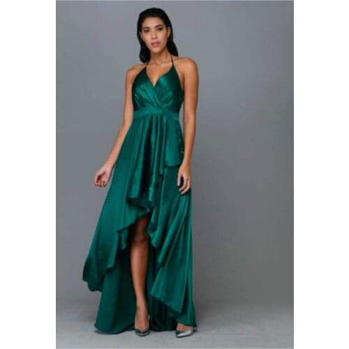 Sangria Satin Evening Dress - stylish and flamboyant