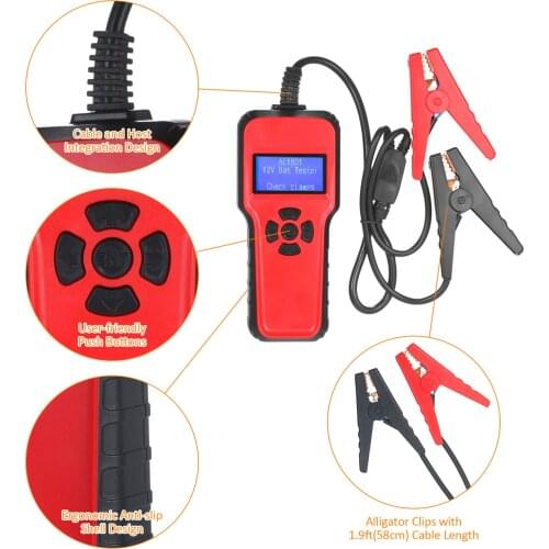 Car Battery Tester Battery Analyzer 100-1700 CCA Diagnostic Tool 12V Electronic Auto Relay Tester Vehicles Heavy Duty