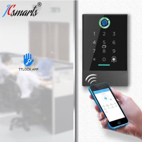 Wireless WiFi Smart Phone Bluetooth TTlock App Control RFID Card Door Access Control System With Fingerprint Reader