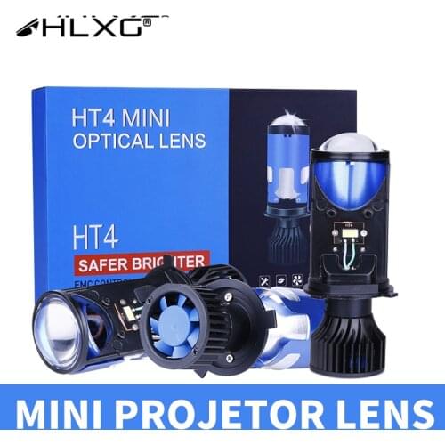 Bi-LED Mini Projector Lenses H4 Lens 25000LM LED lens Lamp Car Headlight Bulbs Fog light Hi/Lo ice Beam Left Hand Drive LHD hlxg