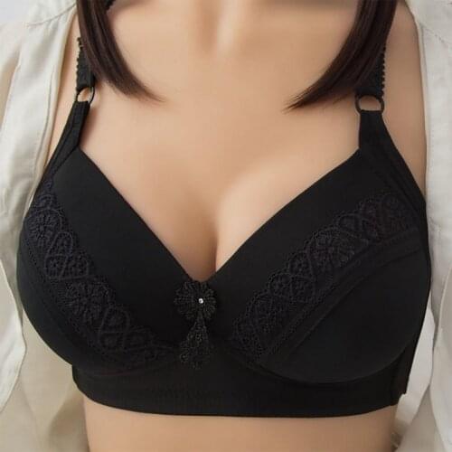 Plus Size Bra Big Cup Comfortable For Big Breasted Women Wire Free Soft Solid Fashion Lingerie Underwear Bras Wholesale