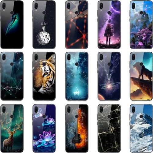 Tempered Glass Case For Xiaomi Redmi Note 7 Mi Note7 Case 360 Full Protection Shockproof Hard silicone Phone Cover Case bumper