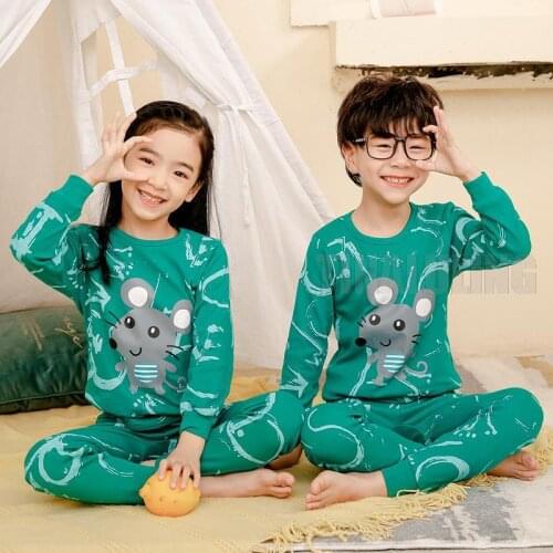 Kids For 2-14Years Teenager Animal Cartoon Sleepwear Homewear Children Sleepwear Teen Pajamas For Girl Full Sleeve Pyjamas Sets