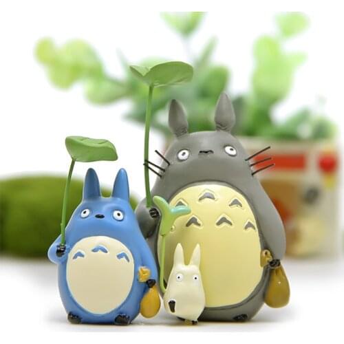 1PCS Totoros With Leaf Action Figure Toys Studio Ghibli Miyazaki Hayao Anime My Neighbor Doll Mini Figures Collection Model Gift