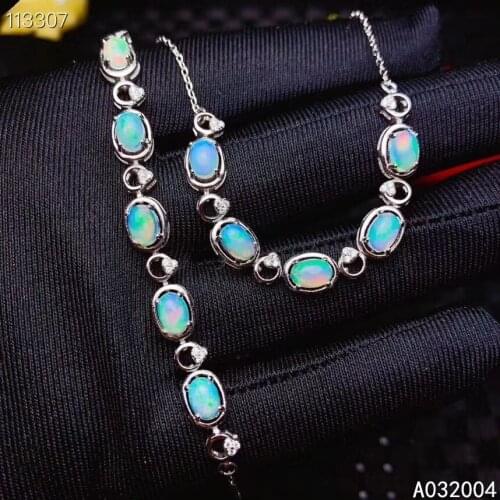 KJJEAXCMY Fine Jewelry 925 Sterling Silver inlaid opal women hand bracelet trendy support detection