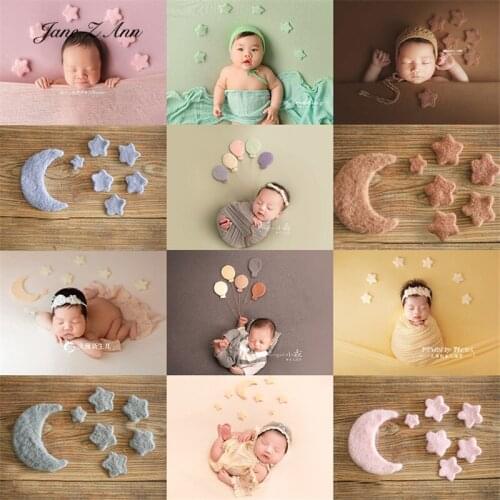 Jane Z Ann Cute Wool Felt Moon Star Balloon Newborn Children 100 days Photography Posing creative studio home shooting Prop