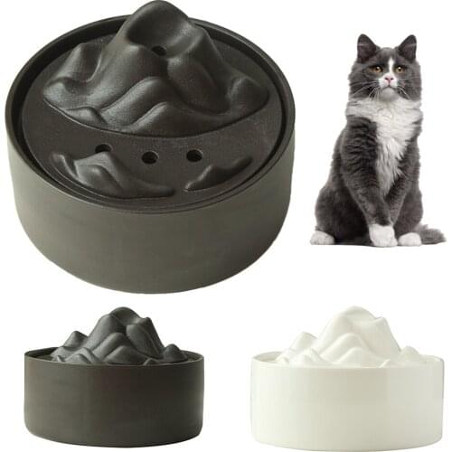 Ceramic Cat Water Fountain Volcano Shaped Automatic Pet Drinking Fountain Feeder Dog Circulating Water Dispenser For Cats Dogs
