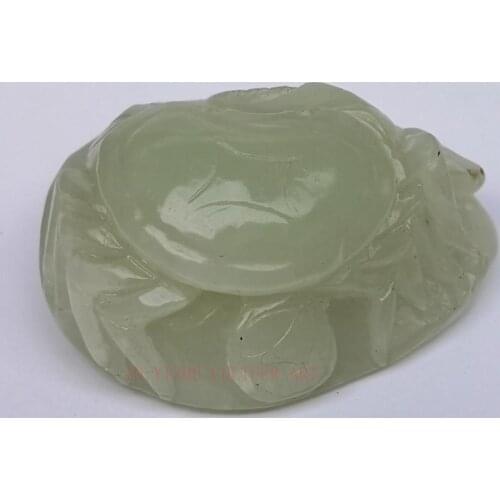 YIZHU CULTUER ART Collection China Xinjiang Jade Hand Carving Fortune Crab Pendant Wonderful Gift